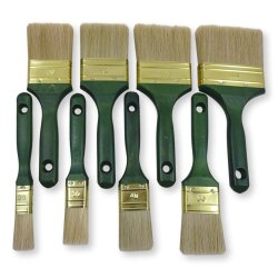 Maler-Flachpinsel grüner Stiel helle Borste
