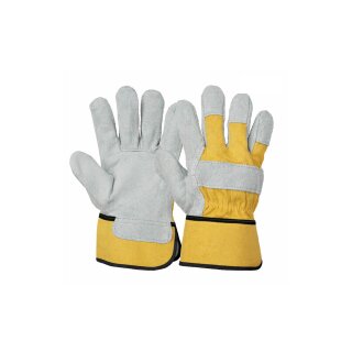 Rindspaltleder-Handschuh gelb Gr. 9