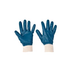 Nitril-Strickbund-Baumwollhandschuh blau